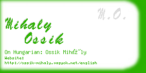 mihaly ossik business card